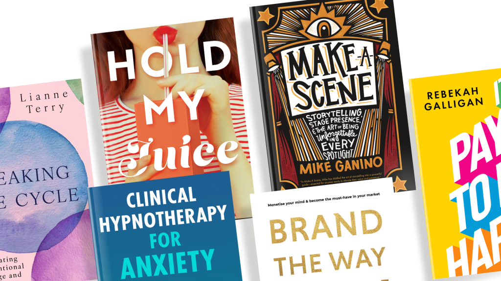 A collection of books from the Authors & Co publishing catalogue